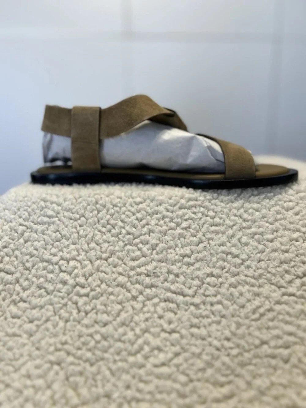 Everlane The City Strap Buckle Sandal Tan Suede Size 8.5M - Picture 9 of 11